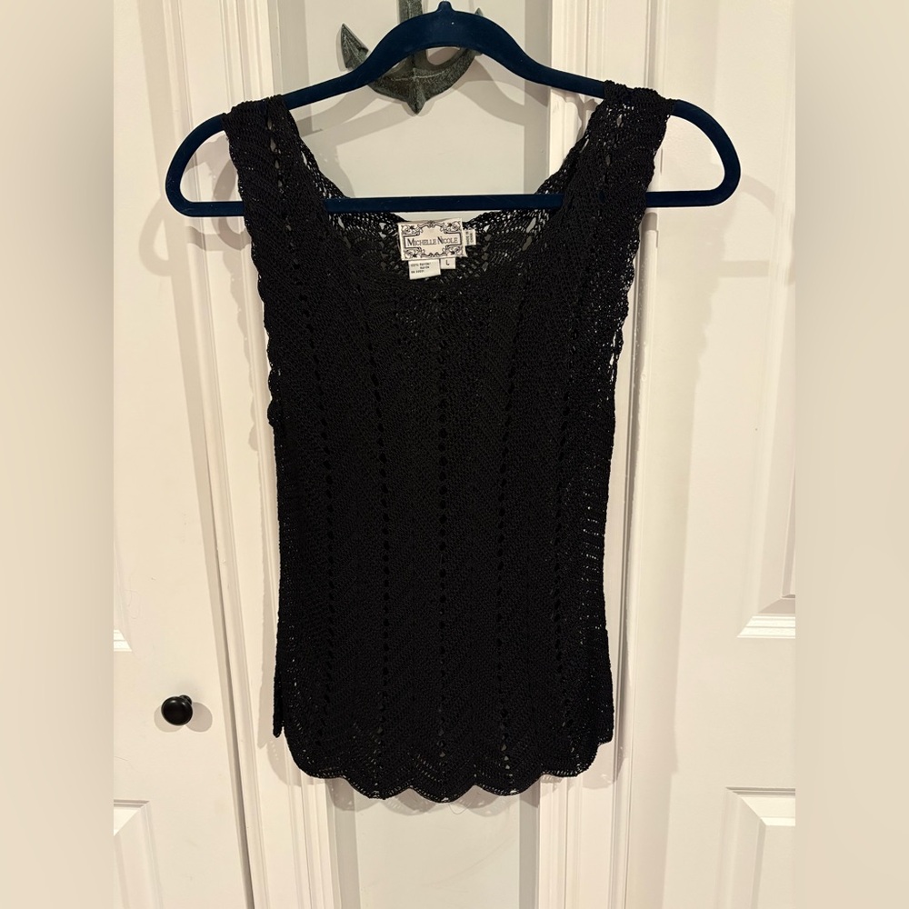 Michelle Nicole Black Knit Tank Top